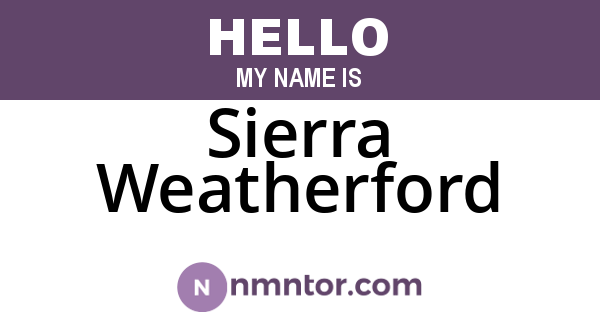 Sierra Weatherford