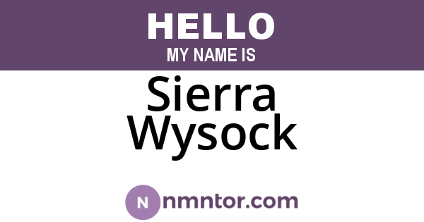 Sierra Wysock
