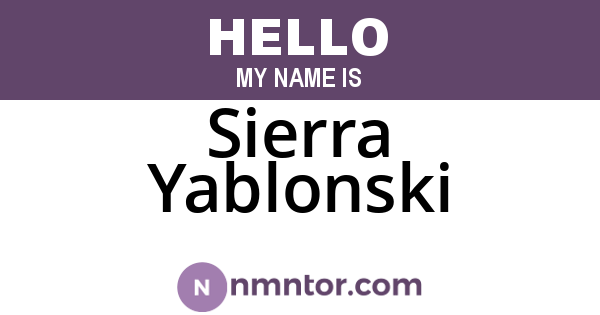 Sierra Yablonski