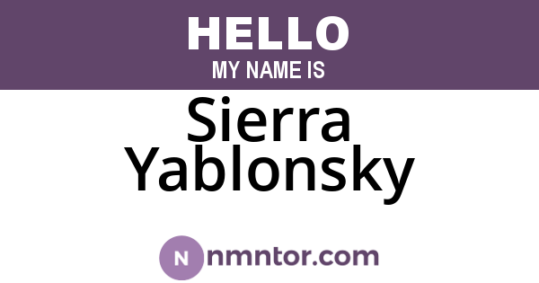 Sierra Yablonsky