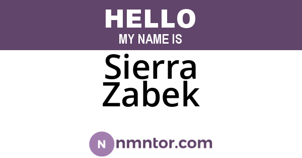 Sierra Zabek