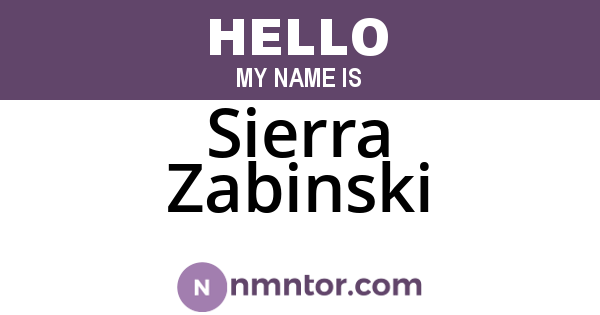 Sierra Zabinski