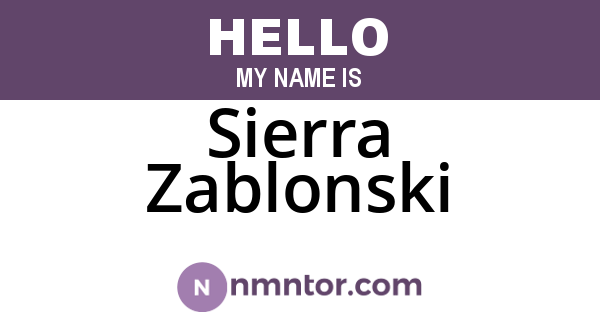 Sierra Zablonski