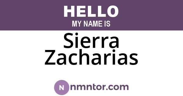 Sierra Zacharias
