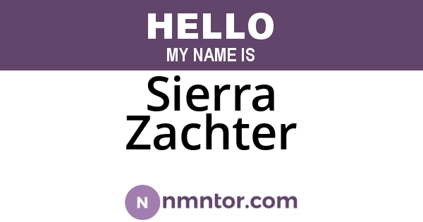 Sierra Zachter