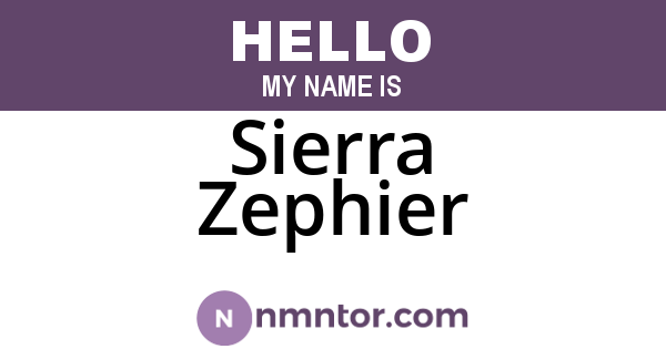 Sierra Zephier