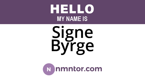 Signe Byrge