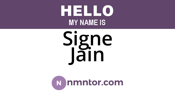 Signe Jain