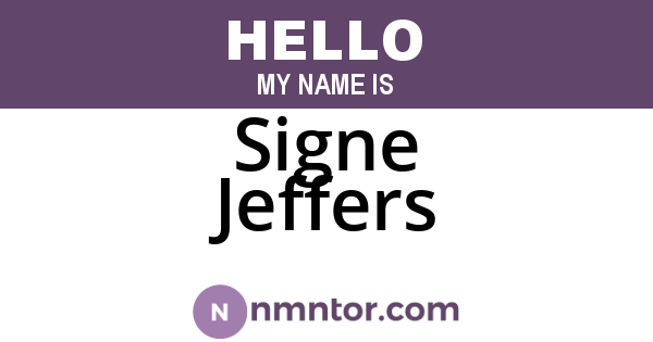 Signe Jeffers