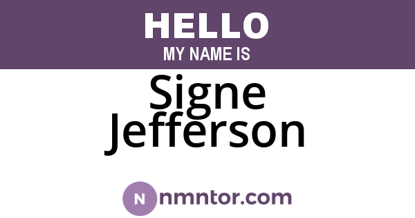 Signe Jefferson