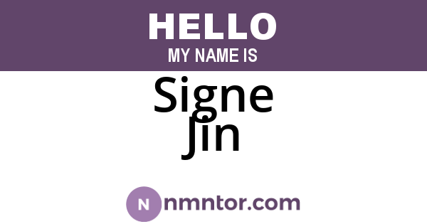 Signe Jin
