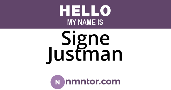 Signe Justman
