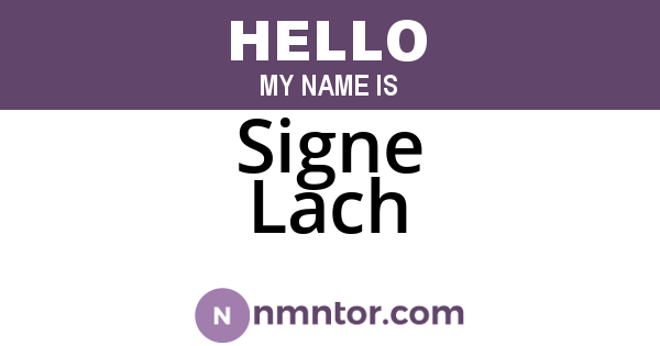 Signe Lach