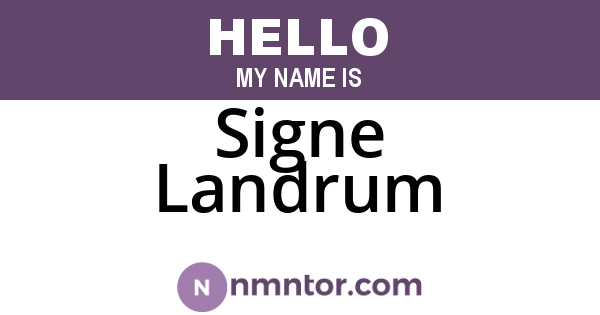 Signe Landrum