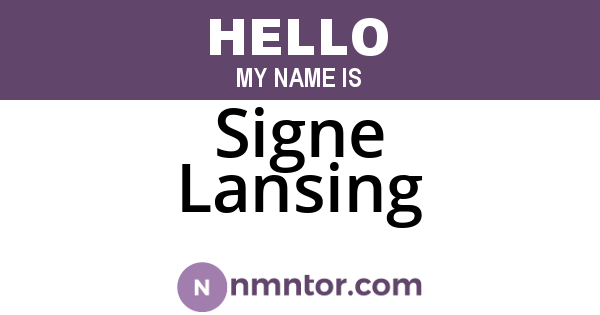 Signe Lansing