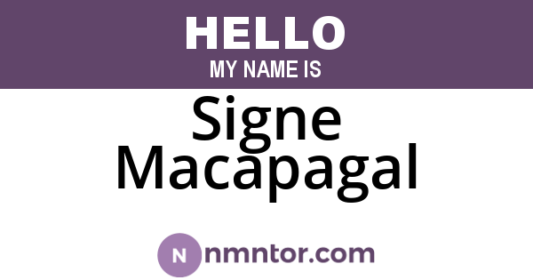 Signe Macapagal