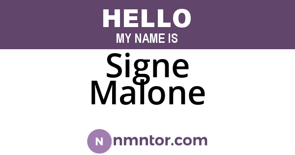 Signe Malone