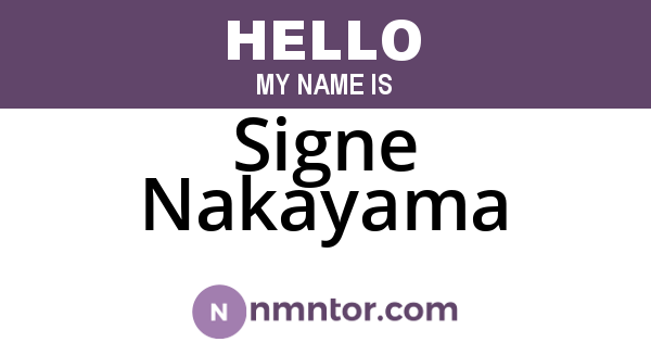 Signe Nakayama