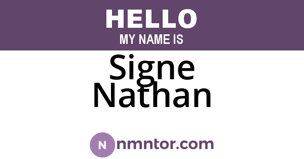 Signe Nathan