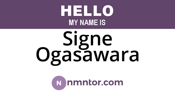Signe Ogasawara
