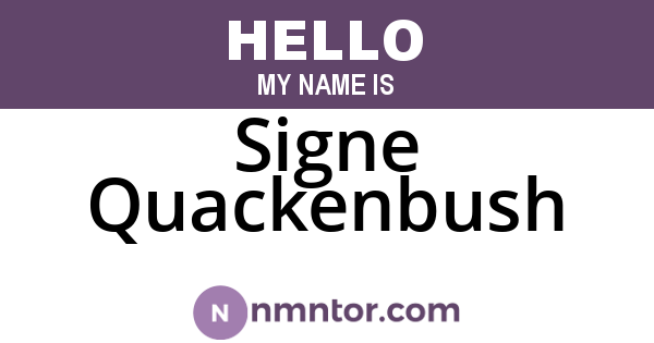 Signe Quackenbush