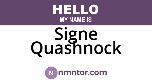 Signe Quashnock