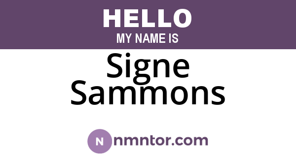 Signe Sammons