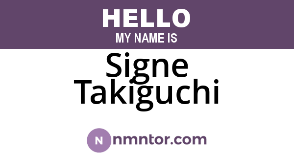 Signe Takiguchi