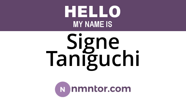 Signe Taniguchi