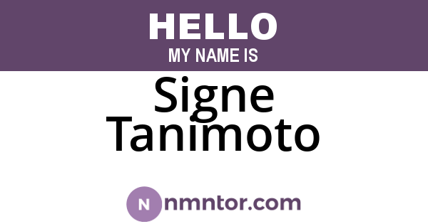 Signe Tanimoto