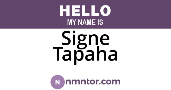 Signe Tapaha