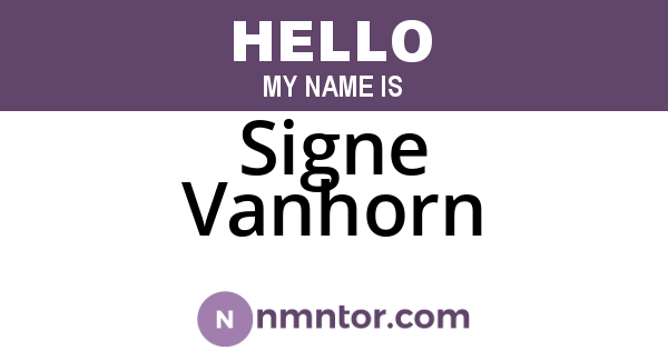 Signe Vanhorn