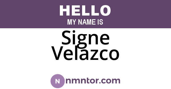 Signe Velazco