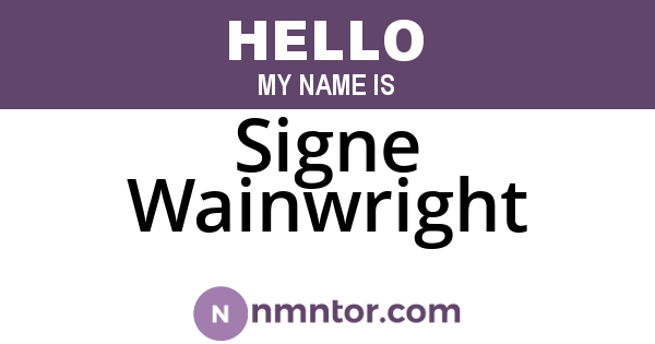 Signe Wainwright
