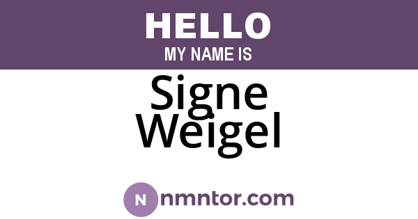 Signe Weigel