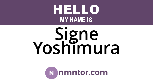 Signe Yoshimura