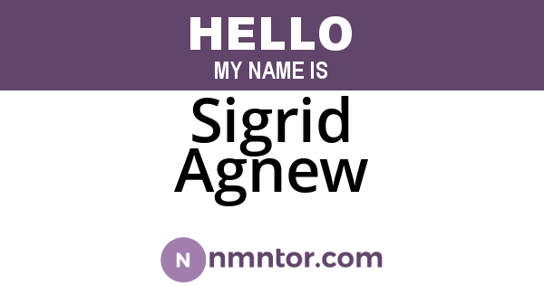 Sigrid Agnew