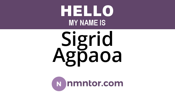 Sigrid Agpaoa