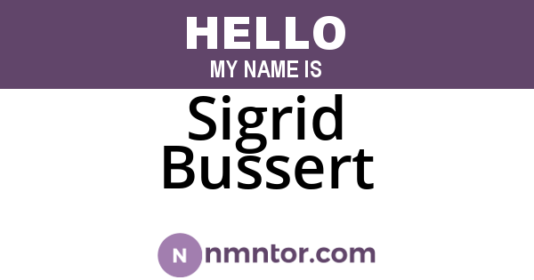 Sigrid Bussert