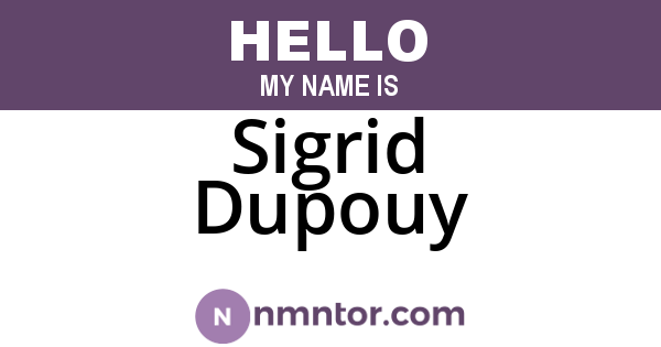 Sigrid Dupouy