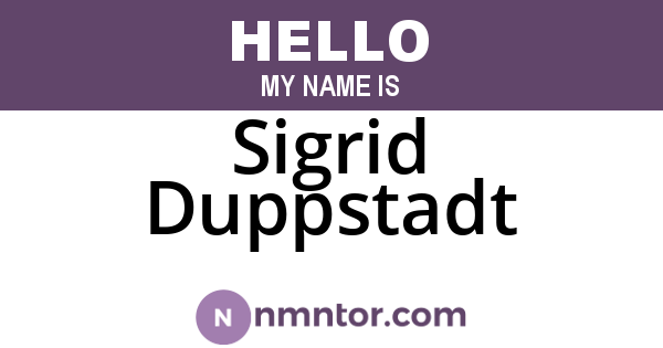 Sigrid Duppstadt