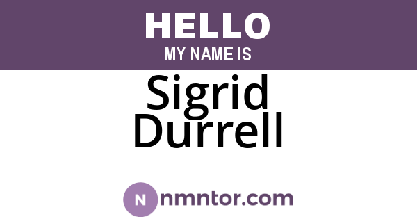 Sigrid Durrell