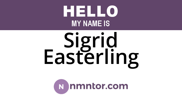 Sigrid Easterling