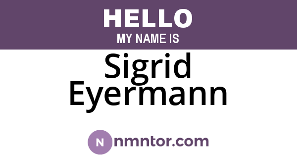 Sigrid Eyermann