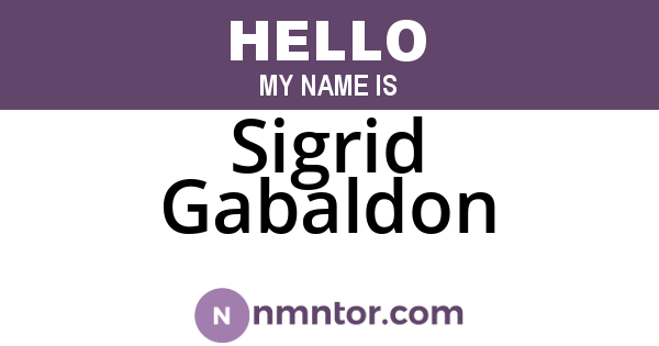 Sigrid Gabaldon