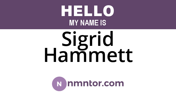 Sigrid Hammett