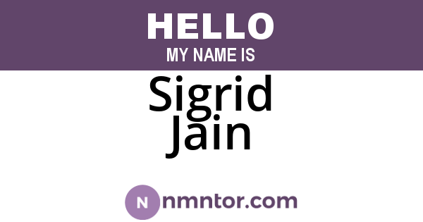 Sigrid Jain