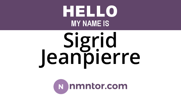 Sigrid Jeanpierre