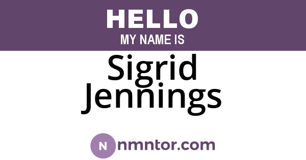 Sigrid Jennings