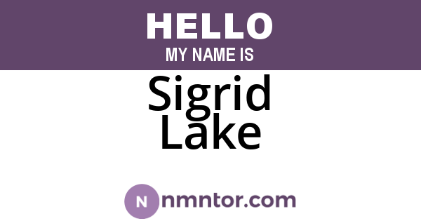 Sigrid Lake